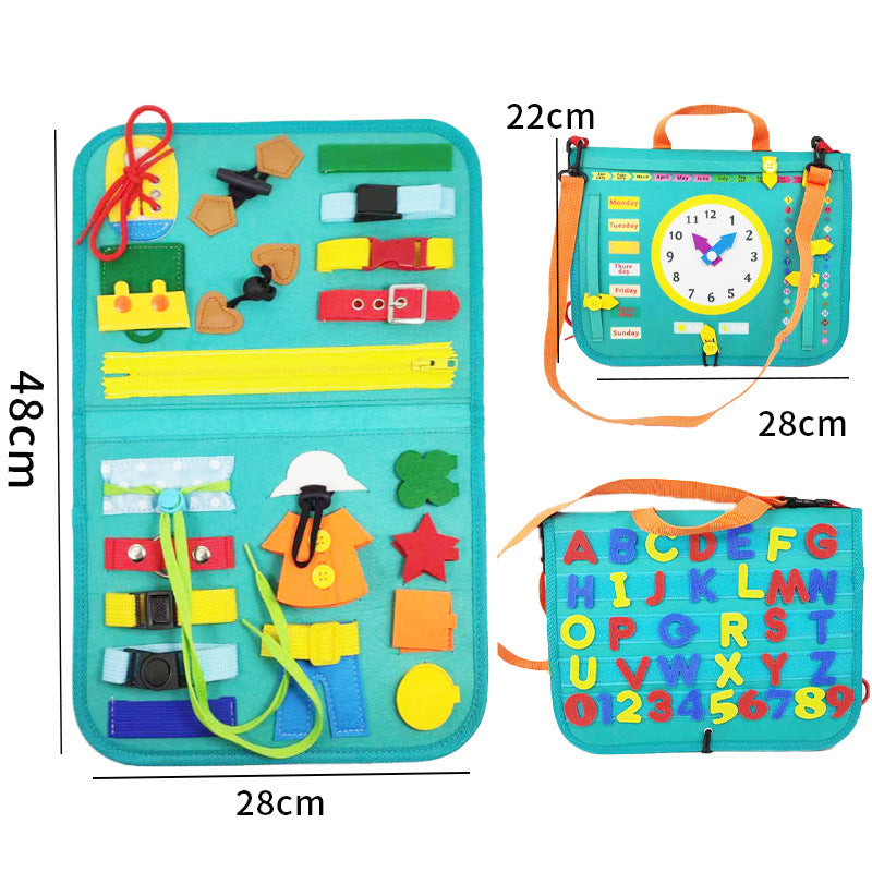 Busy Board: Dressing & Buttoning Learning Toy - Giggles & Coos