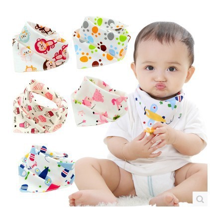 Waterproof Cotton Cartoon Baby Bandana Bibs - Giggles & Coos