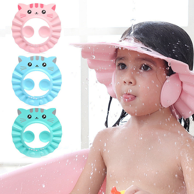 Waterproof Baby & Kids Shampoo Cap - Ear Protection for Bathing - Giggles & Coos