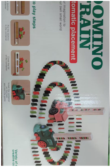 Domino Train Puzzle: Automatic Electric Building Block Toy - Giggles & Coos