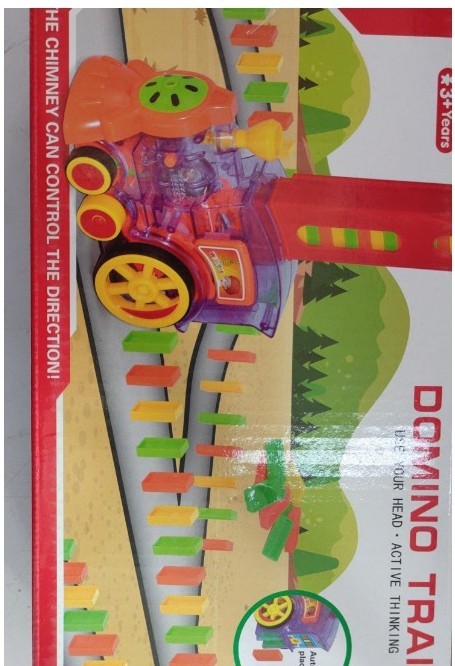 Domino Train Puzzle: Automatic Electric Building Block Toy - Giggles & Coos