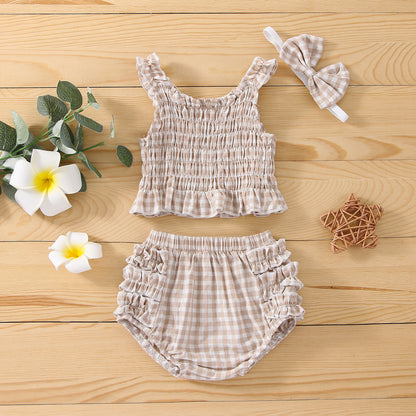 Baby Lace Sling Top Set: Pants & Headband - Giggles & Coos