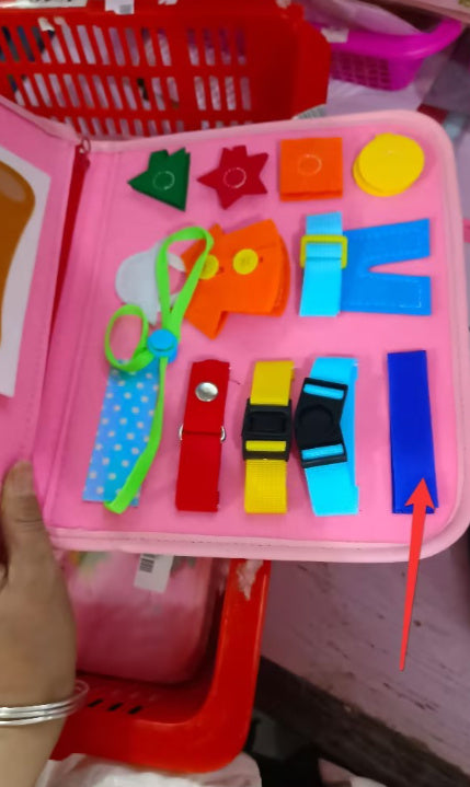 Busy Board: Dressing & Buttoning Learning Toy - Giggles & Coos