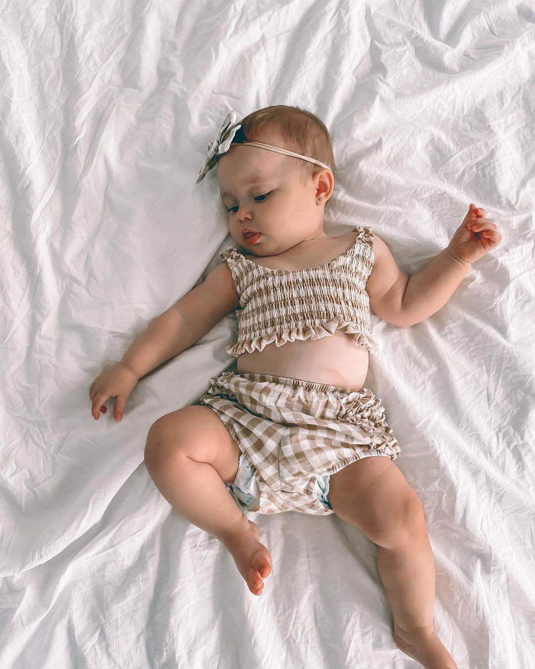 Baby Lace Sling Top Set: Pants & Headband - Giggles & Coos